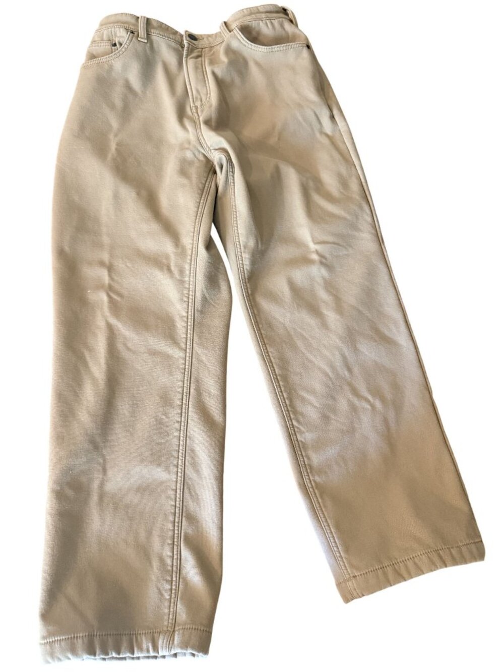 Caterpillar Mens Beige Work Pants With Button Closure & Back Pockets Heavyweight